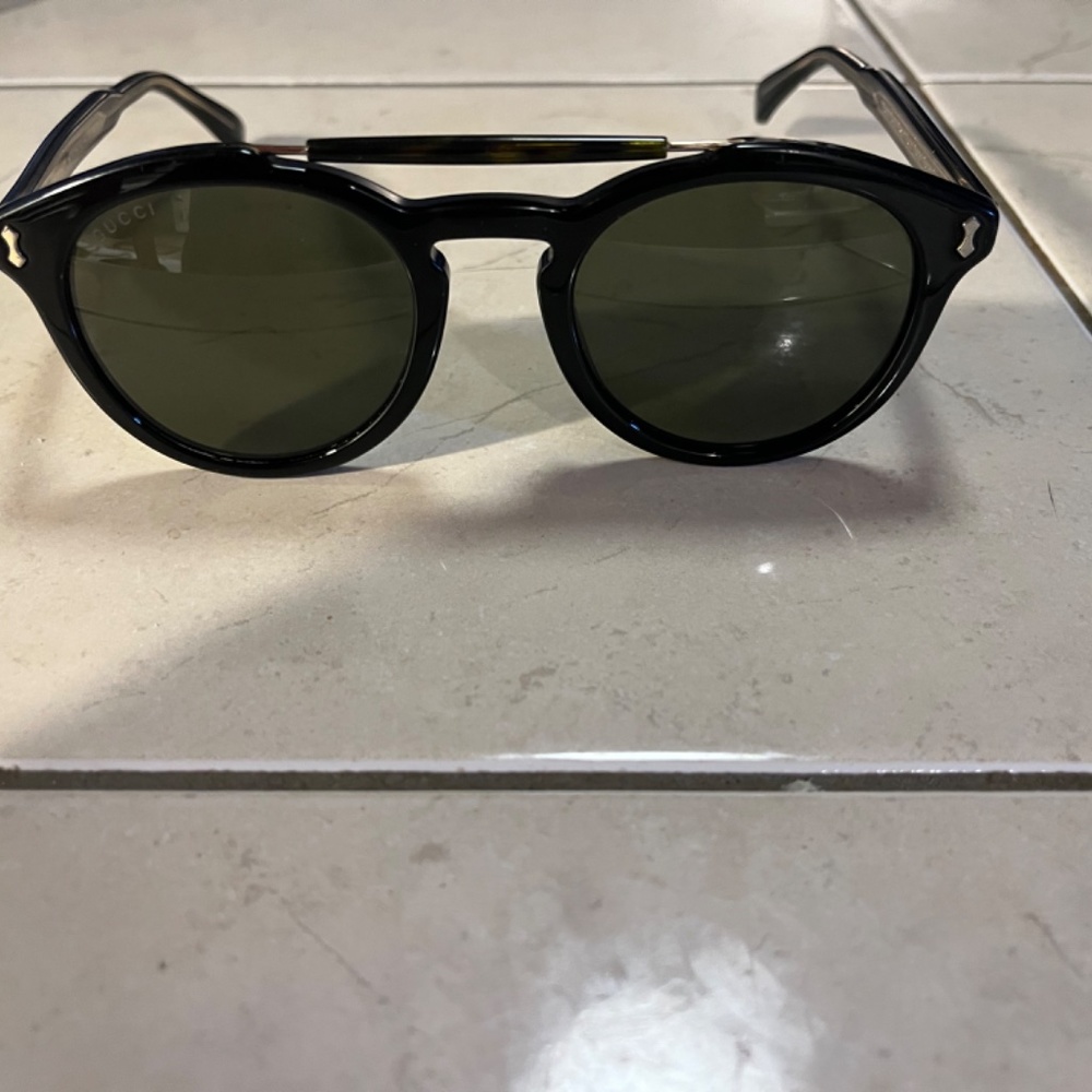 Gucci Round-frame Acetate Sunglasses in Black for Men - Picture 2 of 3